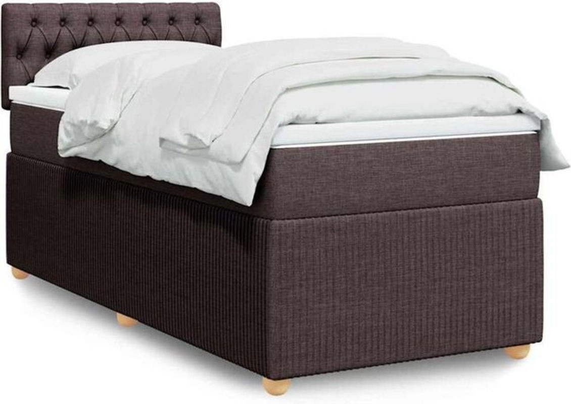vidaxl Boxspringbett mit Matratze aus Stoff in Braun, B/T/H: 90 x 190 x 100,5 cm - Bild 1