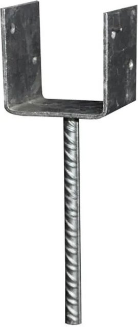 Andrewex U-Pfostenträger aus feuerverzinktem Stahl in Grau, Höhe: 33 cm - Bild 1