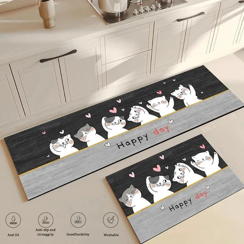 Lodestar Katzen Fußmatte aus Polyester, rutschfest und waschbar, B/T: 40 x 60 cm - Bild 2