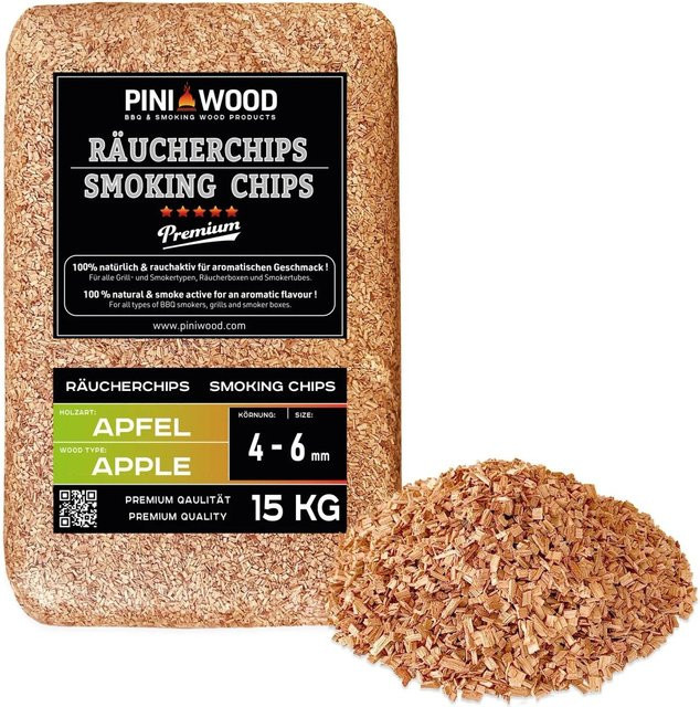 PINI Räucherchips Apfel 15 kg Räucherspäne 4-6 mm - Bild 1