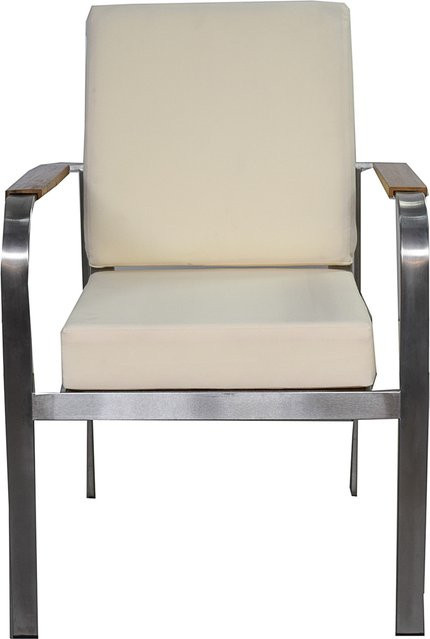 Gartenstuhl Jet-Line Herakles aus PE und Edelstahl in Creme/Beige - Bild 1