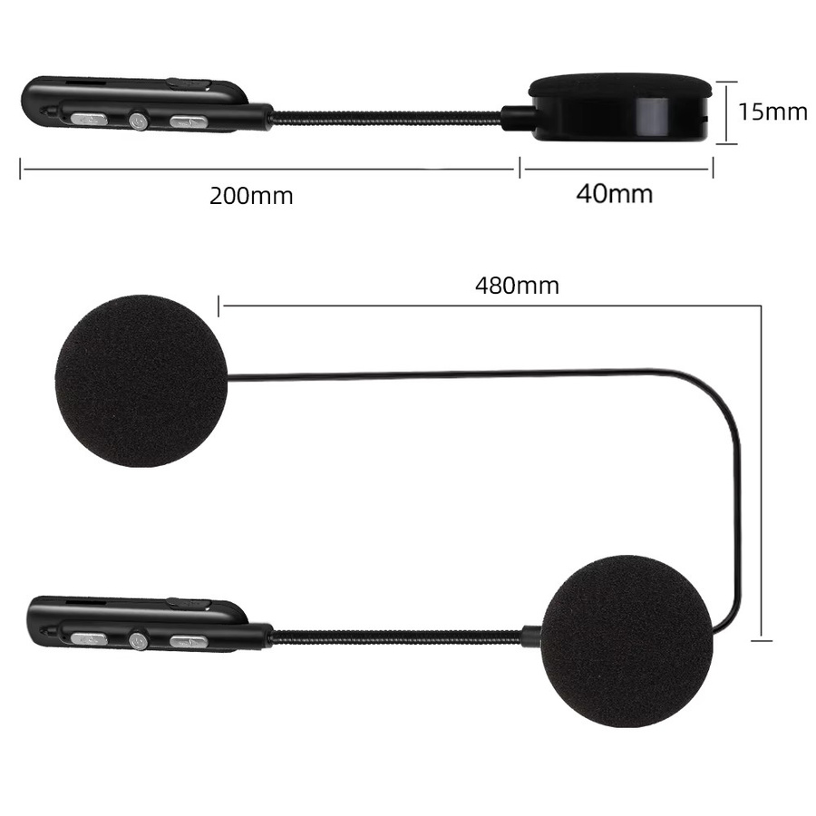 Kebidumei Bluetooth 5.0 Motorrad Helm Headset in Schwarz, wasserdichte drahtlose Stereo-Kopfhörer mit Mikrofon und Freisprecheinrichtung - Bild 3