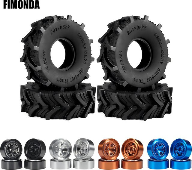 Fimonda RC-Räder und Reifen-Set, 1:18, Schlamm-Terrain-Reifen, 62 x 20 mm - Bild 1