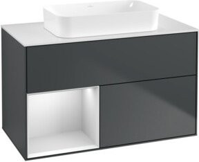 V&B Waschtischunterschrank Finion mit Wandbeleuchtung, Breite: 100 cm, Lackierung - Bild 1