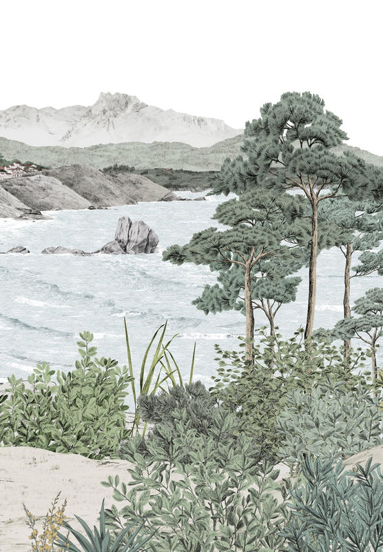 Isidore Leroy Wandtapete Euskadi Mural in Beige und Multicolour mit floralem Design - Bild 2