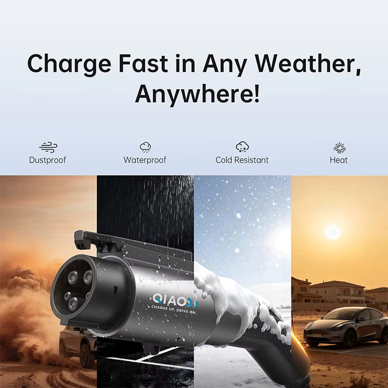 QIAO Elektrofahrzeug-Ladeadapter für Tesla auf Typ1 J1772 EV-Autoladegerät-Steckeradapter mit max. 80A und 250V - Bild 3