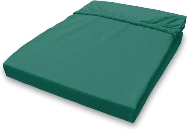 Pocoline Jersey Spannbetttuch aus Baumwolle in Petrol, B: 150 cm, H: 28 cm, L: 200 cm - Bild 1