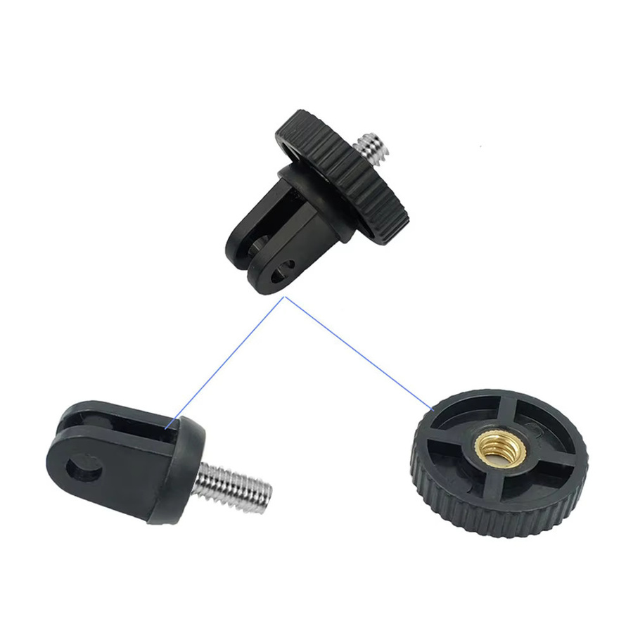 1/4 Zoll Schrauben-Adapter für Stativ-Halterungen und Action Cameras wie GoPro, Insta360, DJI Osmo Action und SJCAM in Schwarz - Bild 2