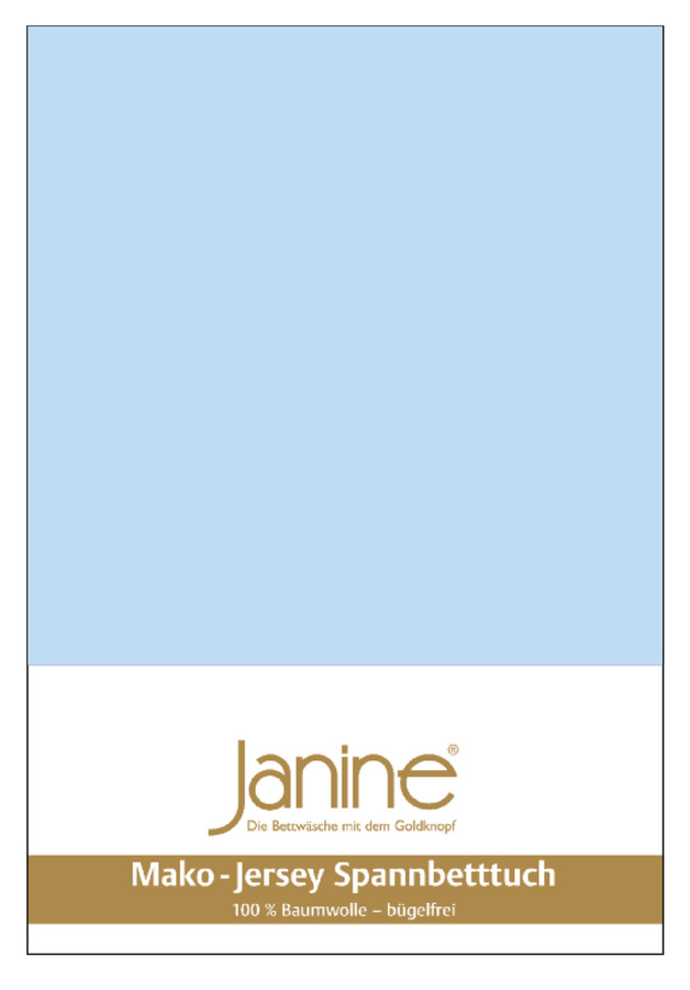 Janine Mako Jersey Spannbetttuch aus Baumwolle, Hellblau, B/T: 140 x 160 x 200 cm - Bild 1