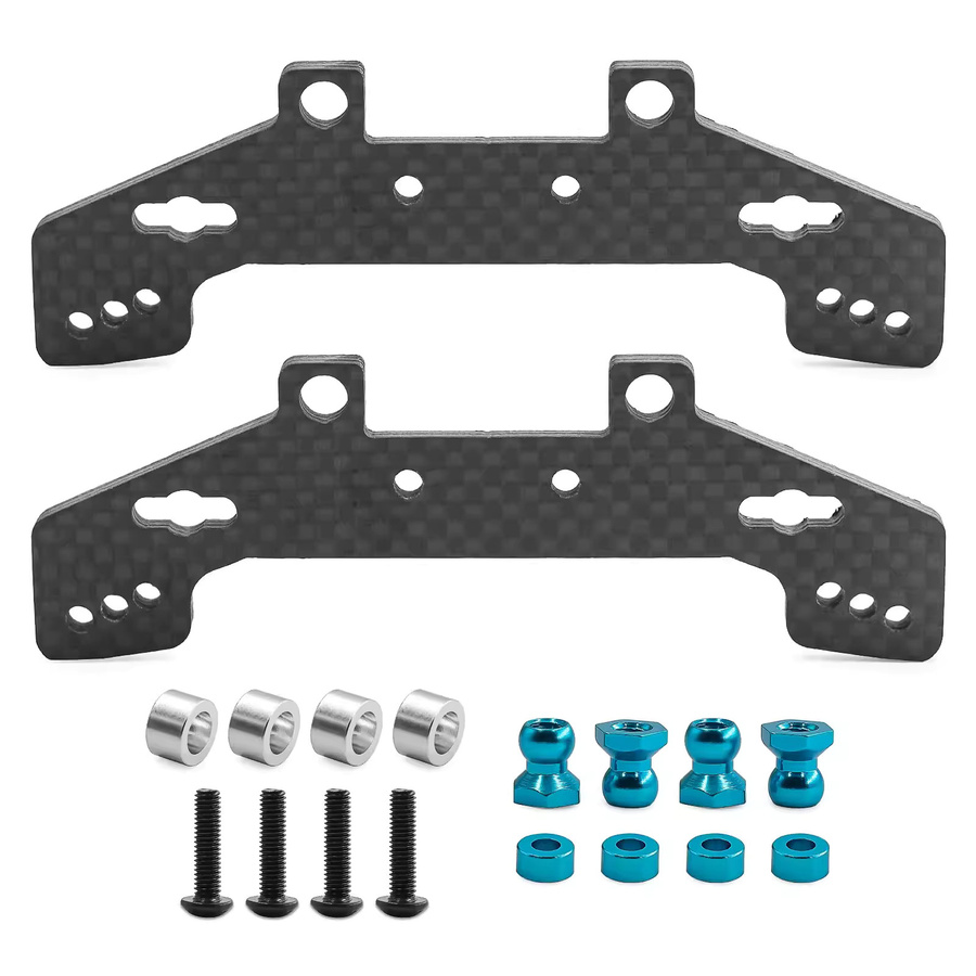 Tamiya Carbon-Faser-Stoßdämpferbrücken-Upgrade, Zubehör, Schwarz - Bild 4