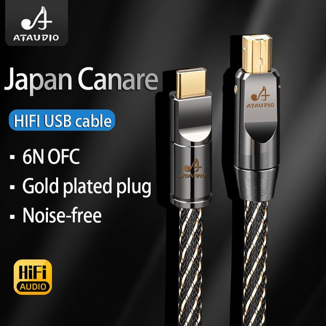 Canare HiFi USB OTG Kabel 6N OFC Typ C auf Typ B Audiokabel für DAC und Soundkarten, Schwarz, 500 cm - Bild 1