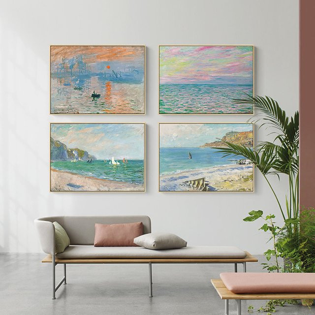 Potdemiel Wandbild Monet Abstrakte Landschaft als moderne Leinwandmalerei in Mehrfarbig - Bild 1