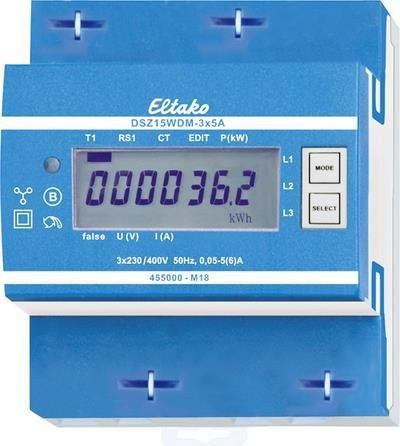 Eltako Drehstromzähler DSZ15WDM-3x5A MID mit Wandleranschluss digital 3x5A in Blau - Bild 1