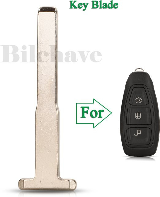Jingyuqin Ersatz Smart Remote Autoschlüssel für Ford Focus C-Max Mondeo Kuga Fiesta B-Max in Silber mit ungeschnittenem Schlüsselblatt - Bild 1