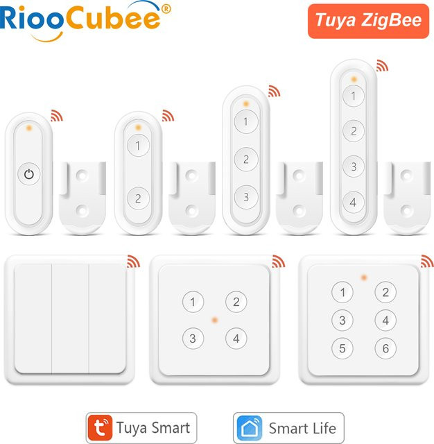 RiooCubee Zigbee Multi-Taste Szene Schalter für Tuya Smart Life App, kabellose Fernbedienung zur Smart Home Szenensteuerung in Weiß - Bild 1