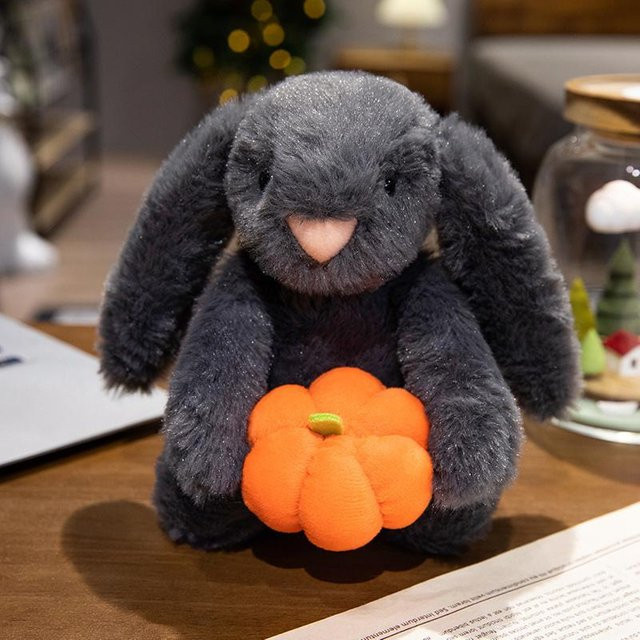 Kidsly Kürbisbär-Plüschtier, schwarzes Kaninchen, ab 14 Jahren - Bild 1