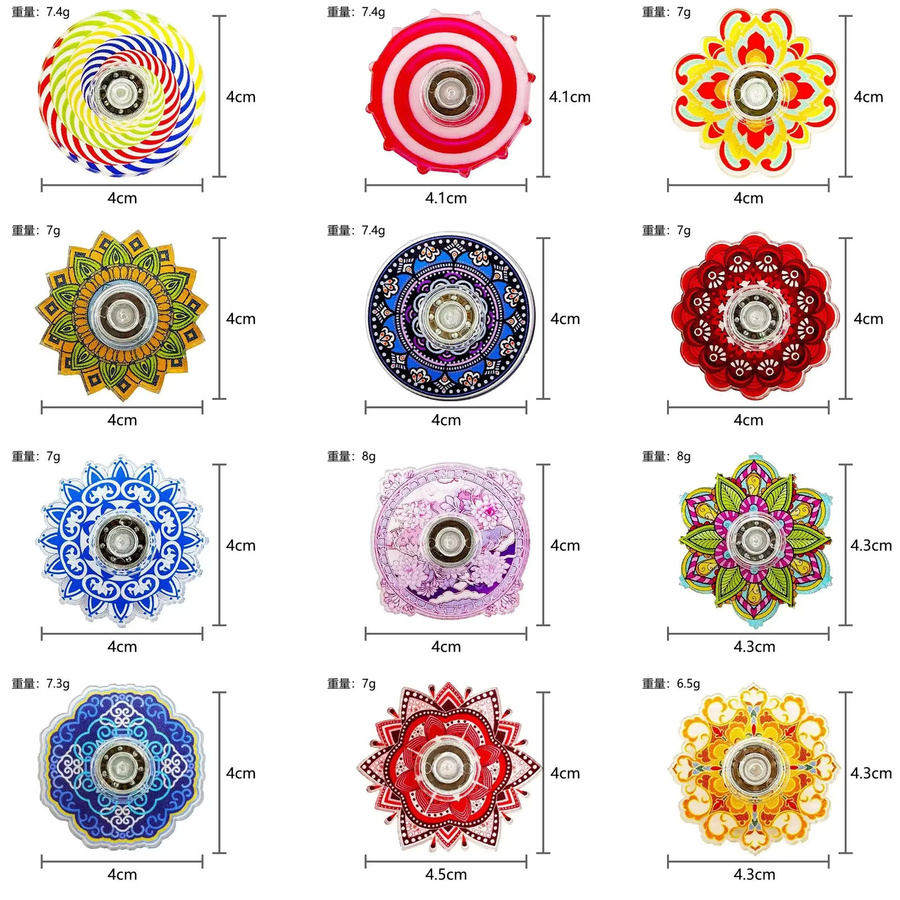 Meade Graffiti Retro Fingertip Spinner, Mini-Kreisel, multicolour, 12-teiliges Set - Bild 6
