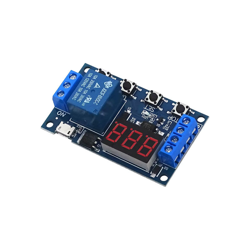 HZWDONE Programmierbares Timer-Relaismodul DC 6-30V mit LED-Anzeige und Micro-USB, Blau - Bild 3