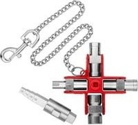 Knipex Universal-Schaltschrankschlüssel Bau 00 11 06 V01 aus Zinkdruckguss in Silber und Rot - Bild 2