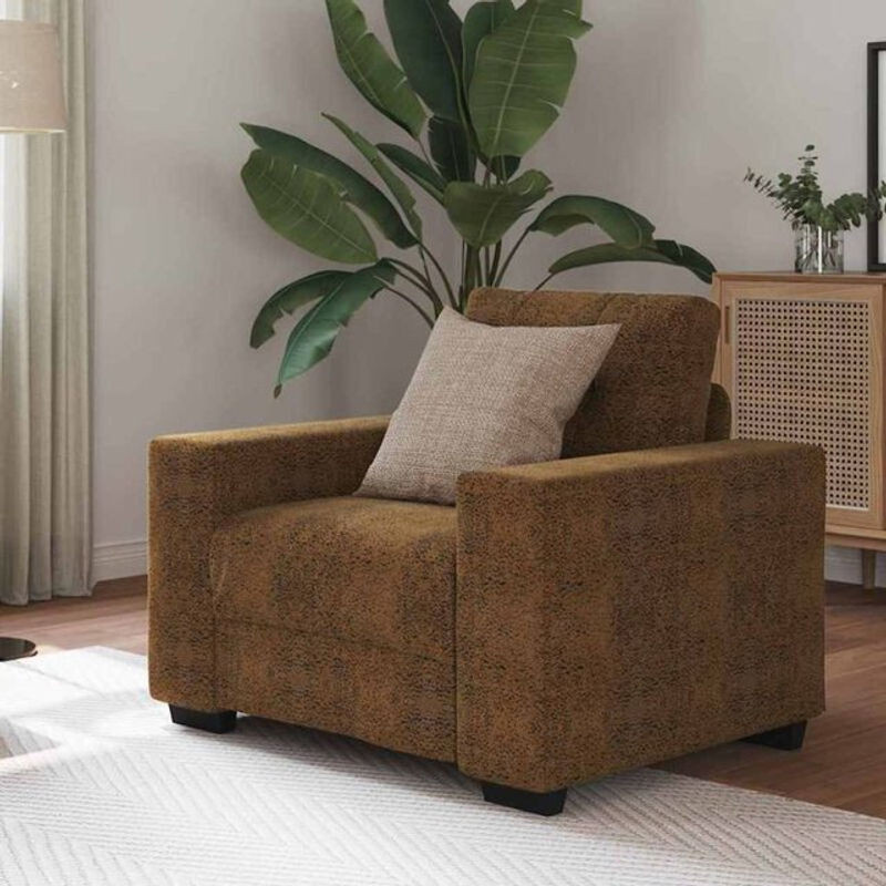 Moderner Sessel von VIDAXL in Braun aus Kunstleder und Holz - Bild 1