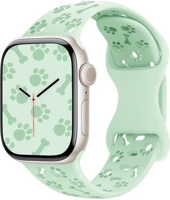 Uhrenarmband Hundepfote Silikon, grün, Unisex - Bild 1