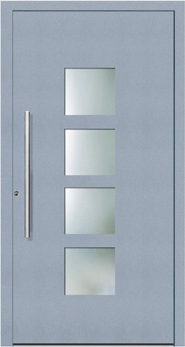 KNOCK Aluminium-Haustür Marte in Grau mit Glaseinsatz, modern, RC2, Höhe: 210 cm, Breite: 100 cm - Bild 1