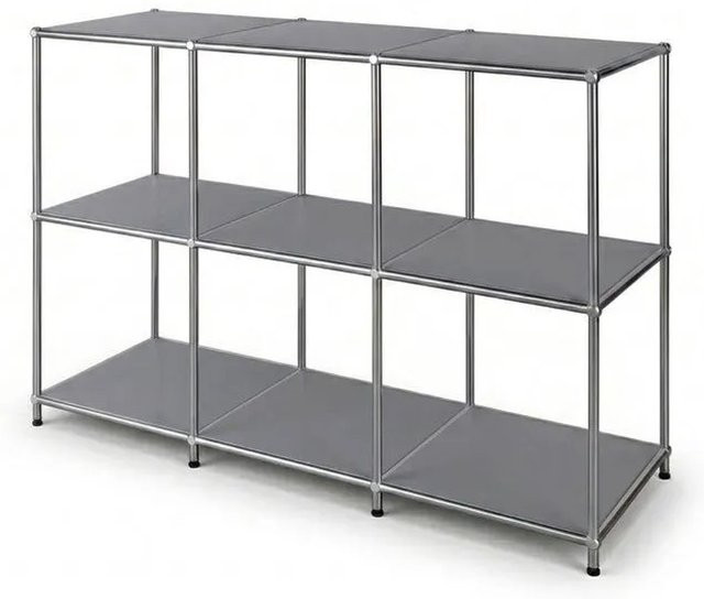 Floordirekt Metallregal Concept Epure MK-018 Standregal Sideboard in Grau, B/T/H: 116 x 40 x 82 cm - Bild 1
