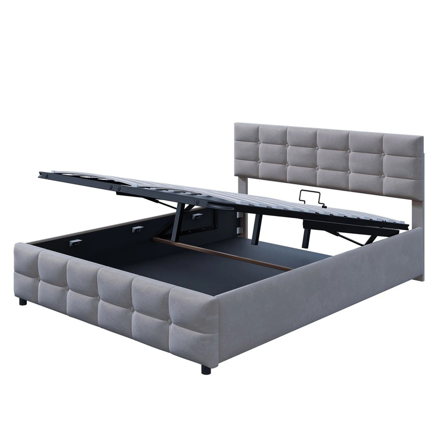 okwish Polsterbett mit Hydraulik in Grau, B/T/H: 180 x 200 x 183,5 cm - Bild 2