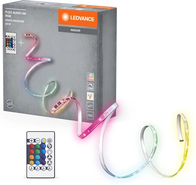 Ledvance LED-Streifen Flex Audio RGBW Multicolour mit Fernbedienung 20 W 500 cm - Bild 1