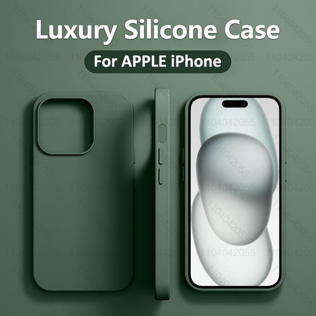 Stoßfeste Flüssigsilikon-Handyhülle für Apple iPhone 11, 12, 13, 14, 15, 16 Pro Max und 15 Plus in Weiß - Bild 1