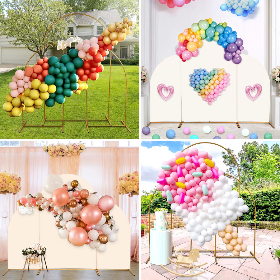 ChangYiMei Metall-Hochzeits-Gartenbogen in Weiß als runder Ballonbogenrahmen für Hochzeiten und Geburtstage im Innen- und Außenbereich - Bild 2