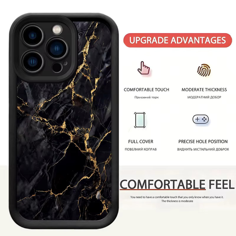 Schutzhülle mit goldenem Rissmuster für dein Apple iPhone in den Farben Gold und Schwarz - Bild 5