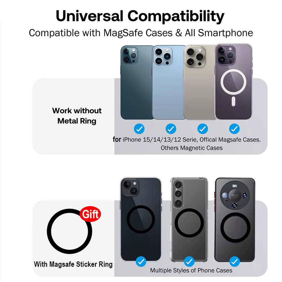 Grippopso Magnetischer Handygriffhalter aus Silikon für MagSafe Smartphones, Farbe: Weiß - Bild 3