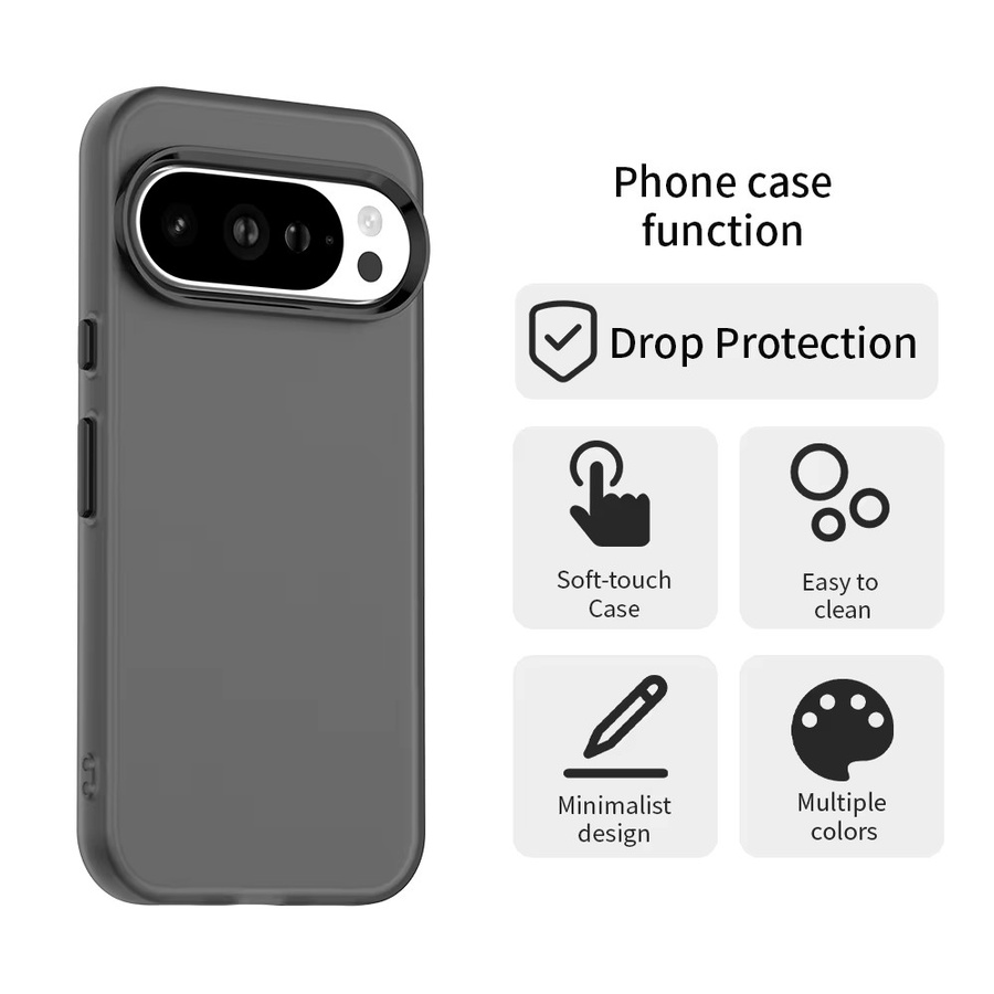 Stoßfeste Handyhülle mit mattem Finish für Google Pixel 10, 9, 8, Pro, XL, 9A, 8A in Transparent, Blau und Grau - Bild 4