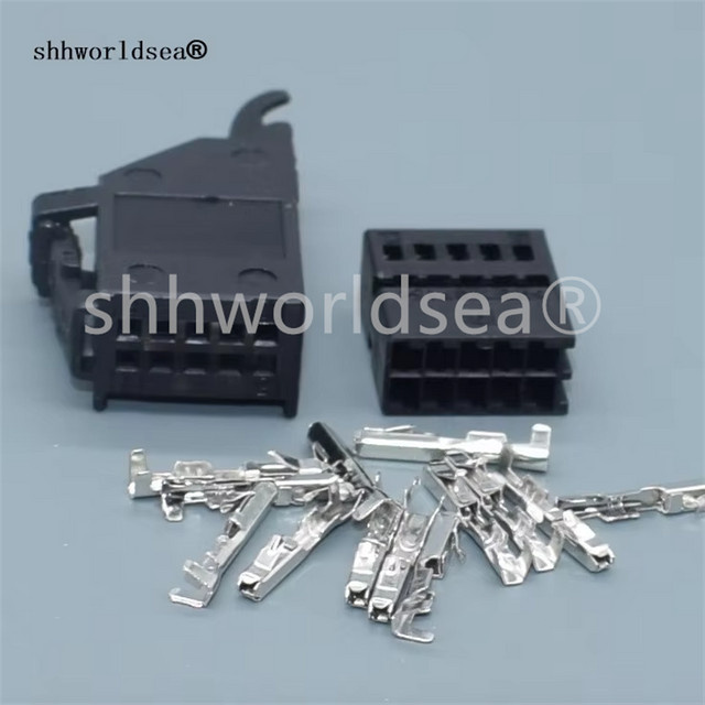 shhworldsea 10-poliger elektrischer Stecker für VW Rückspiegelschalter und Tempomatschalter, unversiegelt, Schwarz, 8E0971980 8E0 971 980 - Bild 1