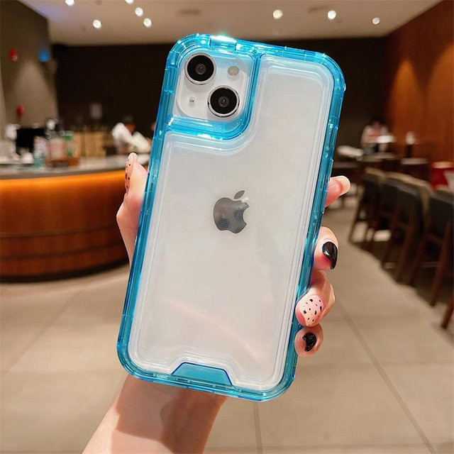 YULIN 2-in-1 Handyhülle für iPhone 12 Pro, transparent, stoßfeste Panzerhülle mit verstärktem Rahmen - Bild 1