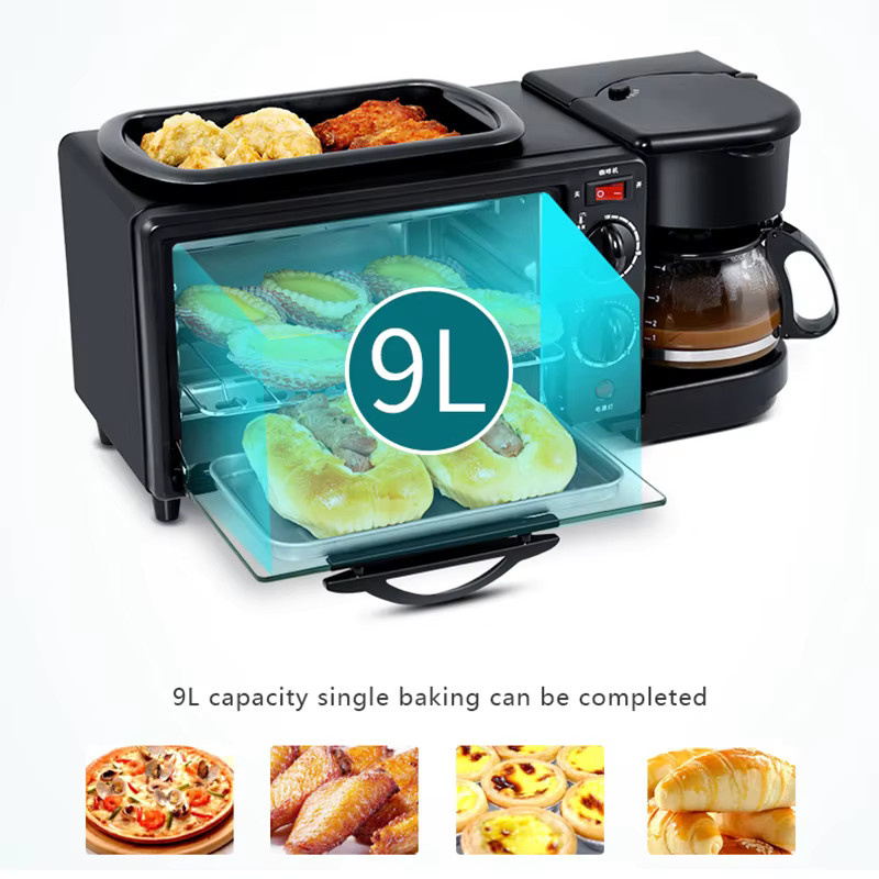 Maiou 3-in-1 Frühstücksmaschine mit Backfunktion und Timer in Schwarz - Bild 5