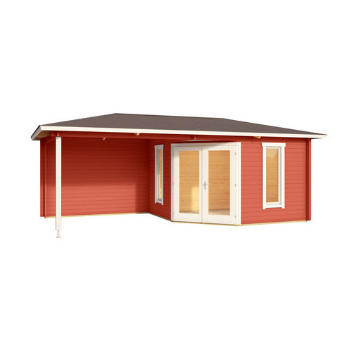 Mr. GARDENER Gartenhaus Karlskrona aus Holz in Rot, B/H/T: 632,4 x 285 x 357,4 cm - Bild 2