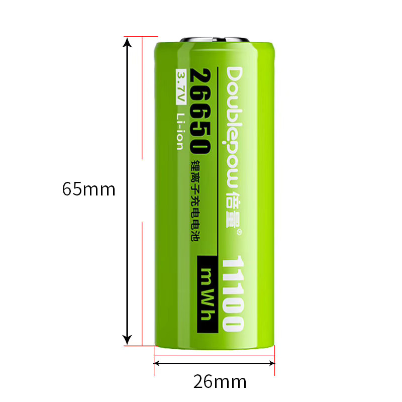 DOUBLEPOW 26650 Li-Ionen-Akku 3,7 V mit 3000 mAh und USB-Ladegerät für Taschenlampen, Solar-Straßenlaternen und Elektrowerkzeuge - Bild 2