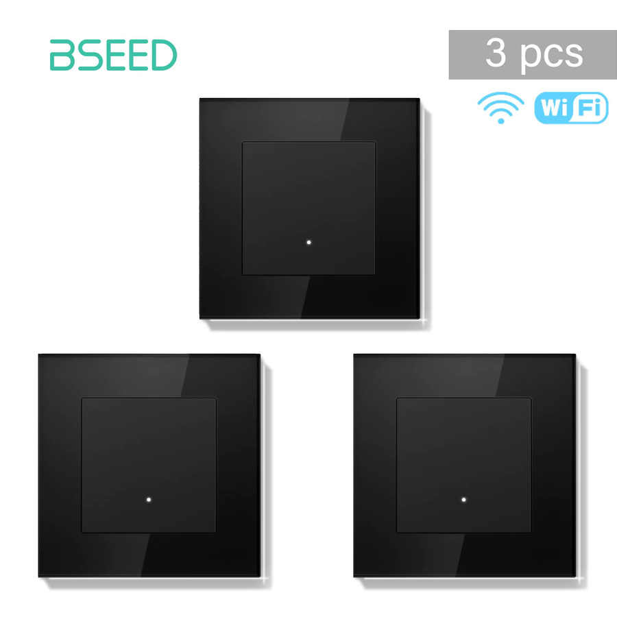 BSEED WLAN Smart-Schalter mit schwarzem Glasrahmen und gelber Hintergrundbeleuchtung, Tuya App Steuerung, EU-Standard, Neutralleiter erforderlich - Bild 6