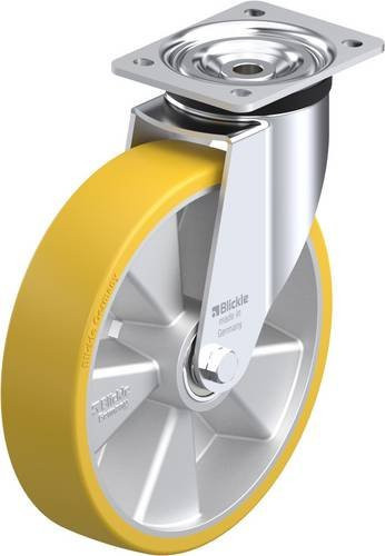 Blickle Lenkrolle L-ALTH 250K-3 in Silber und Gelb mit 250 mm Rad-Durchmesser und 500 kg Tragfähigkeit - Bild 1