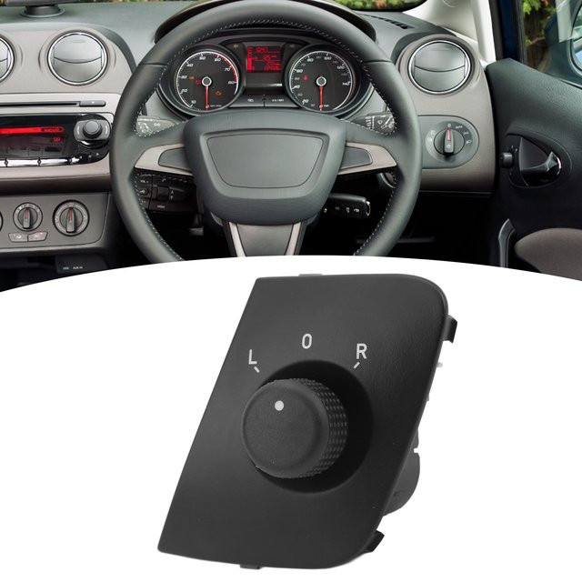 DOACT Auto Rückspiegel Steuerknopf Ersatz für Seat Ibiza ST 2008-2016 Schwarz - Bild 1