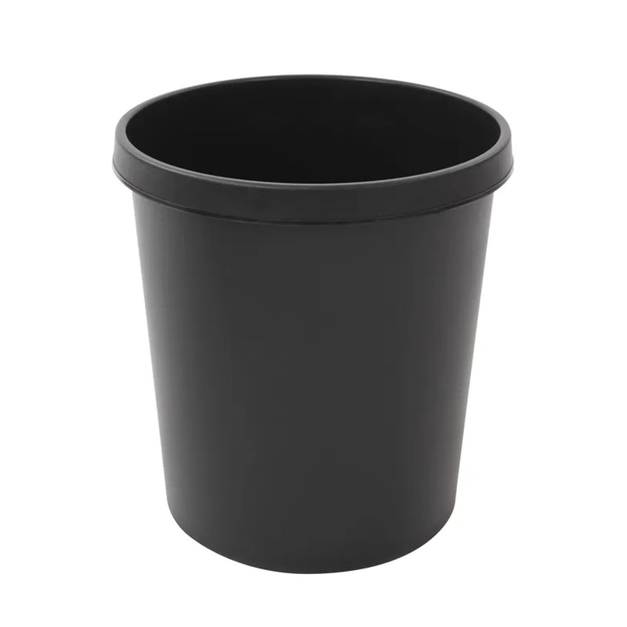 PROREGAL SparSet 4er Pack Klassische Runde Kunststoff Papierkörbe 18 Liter Schwarz H x B x T: 32 x 31 x 31 cm - Bild 2