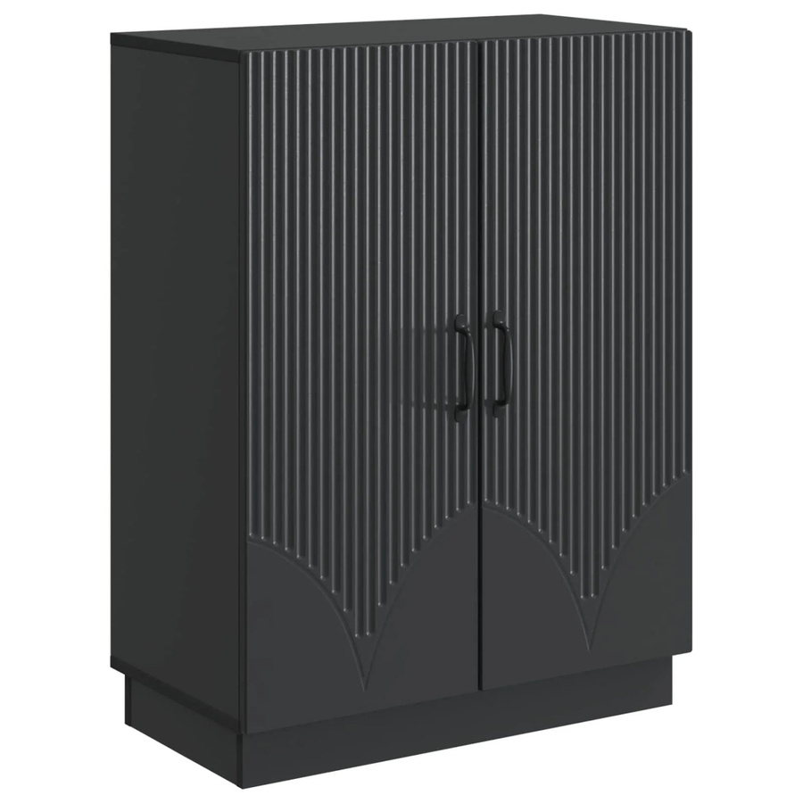 vidaXL Sideboard Modern Schwarz Matt B/T/H: 66 x 34,5 x 87 cm - Bild 2