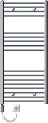 LuxeBath Elektrischer Badheizkörper Sahara Chrom Gebogen mit Heizstab 900W B/H: 60 x 120 cm - Bild 1