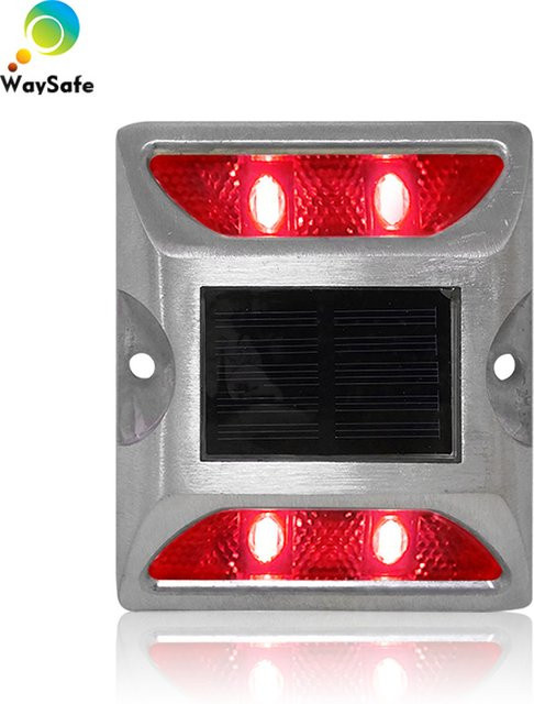 WIDEWAY Solarbetriebener Straßenbolzen aus Aluminium in Gelb und Silber, IP68 wasserdicht, erhöhter Straßenmarkierungsmarker - Bild 1