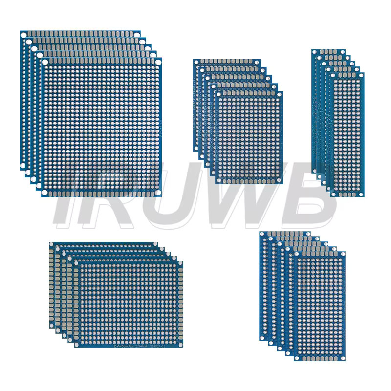 IRUWB Doppelseitige blaue Prototyp-Platinen DIY Elektronik-Kit in den Maßen 3x7 cm, 4x6 cm, 5x7 cm und 7x9 cm - Bild 2