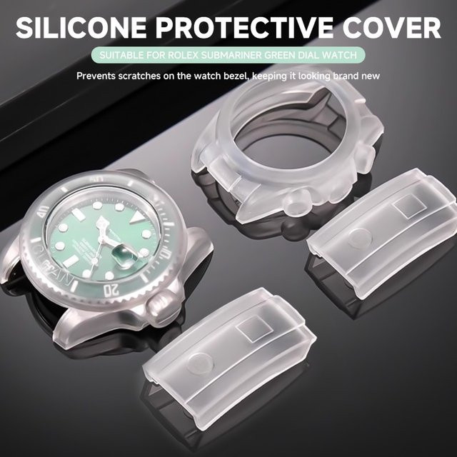 CAOWTAN Uhrenschutzhülle Silikon, transparent, weiß, für Rolex Water Ghost DayTona 40 mm - Bild 1