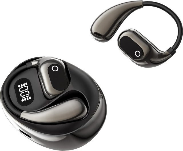JR-Studio OWS In-Ear Kopfhörer mit KI-Sprachübersetzung für 144 Sprachen, kabelloses Bluetooth-Übersetzungsgerät in Echtzeit, Schwarz - Bild 1