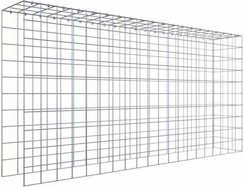 Gabiona C-Ring Anbaukorb Typ 4 aus Stahl, silbergrau, B/T/H: 100 x 200 x 30 cm, Maschenweite 10 x 10 cm - Bild 1